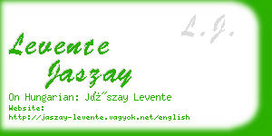 levente jaszay business card